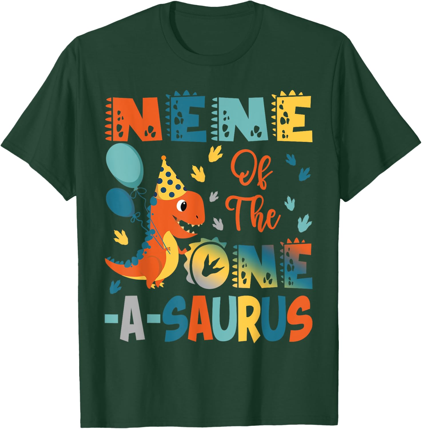 Nene Of The One-A-Saurus 2Nd Birthday Dinosaur Party T-Shirt - T-Shirt | Forest