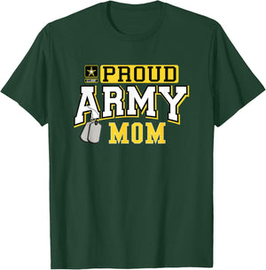 Proud Army Mom Shirt Military Pride T Shirt T-Shirt - T-Shirt | Forest