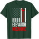 Elevator Mechanic American Flag Gift Elevator Technician T-Shirt - T-Shirt | Forest