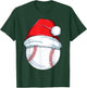 Christmas Baseball Xmas Santa Hat Ball Kids Boys Men T-Shirt - T-Shirt | Forest