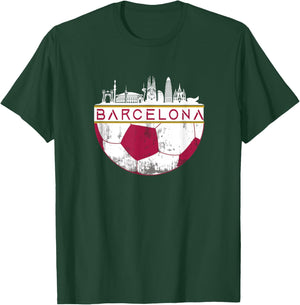 Barcelona City Skyline Soccer Sports Fans Cool T-Shirt - T-Shirt | Forest