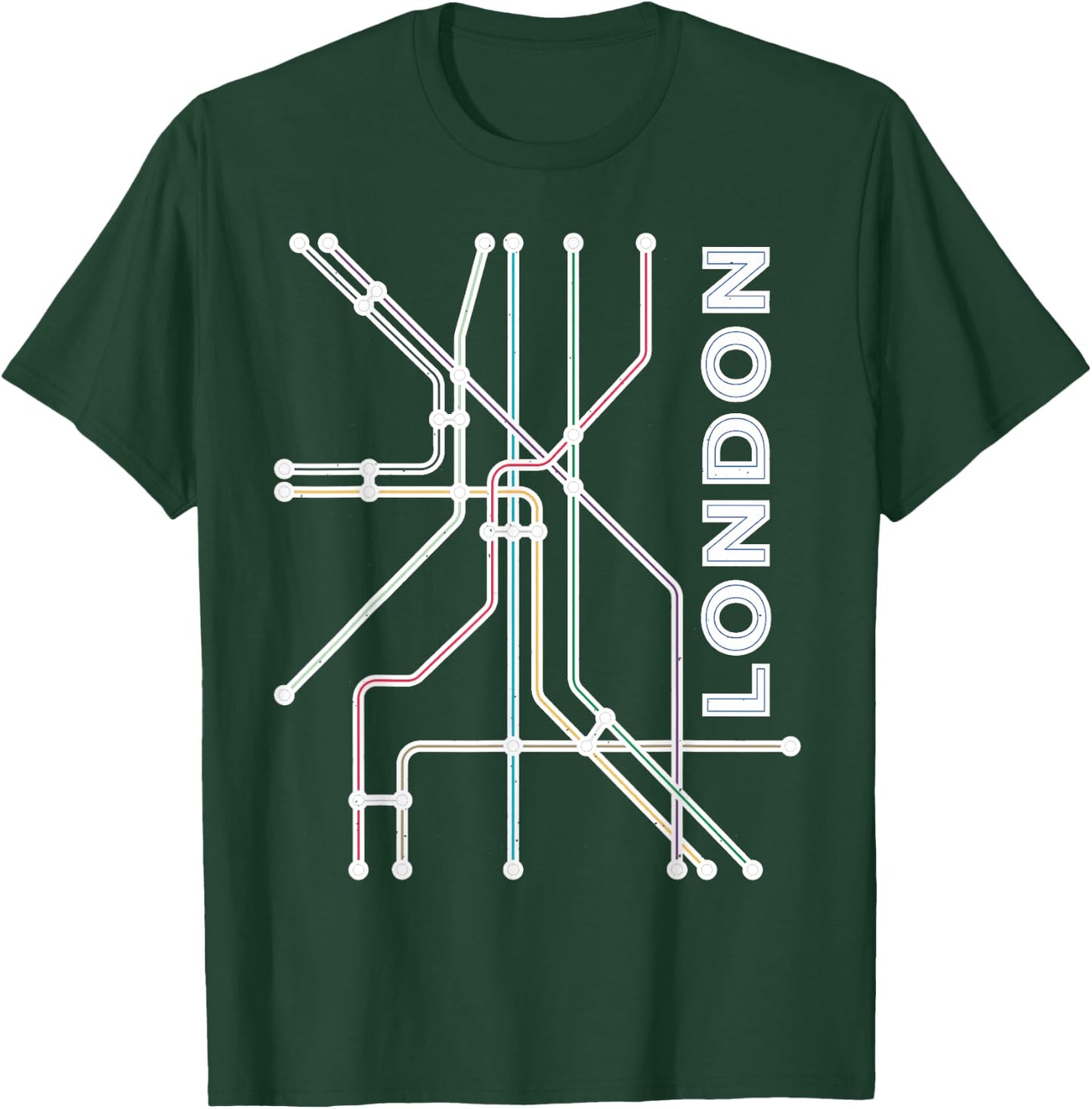 London UK Underground Subway England Souvenir Gift T-Shirt - T-Shirt | Forest