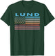 Vintage Sunset American Flag Lund, Wisconsin T-Shirt - T-Shirt | Forest