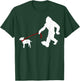 Funny Bigfoot Walking with Bull Terrier Dog T-Shirt - T-Shirt | Forest