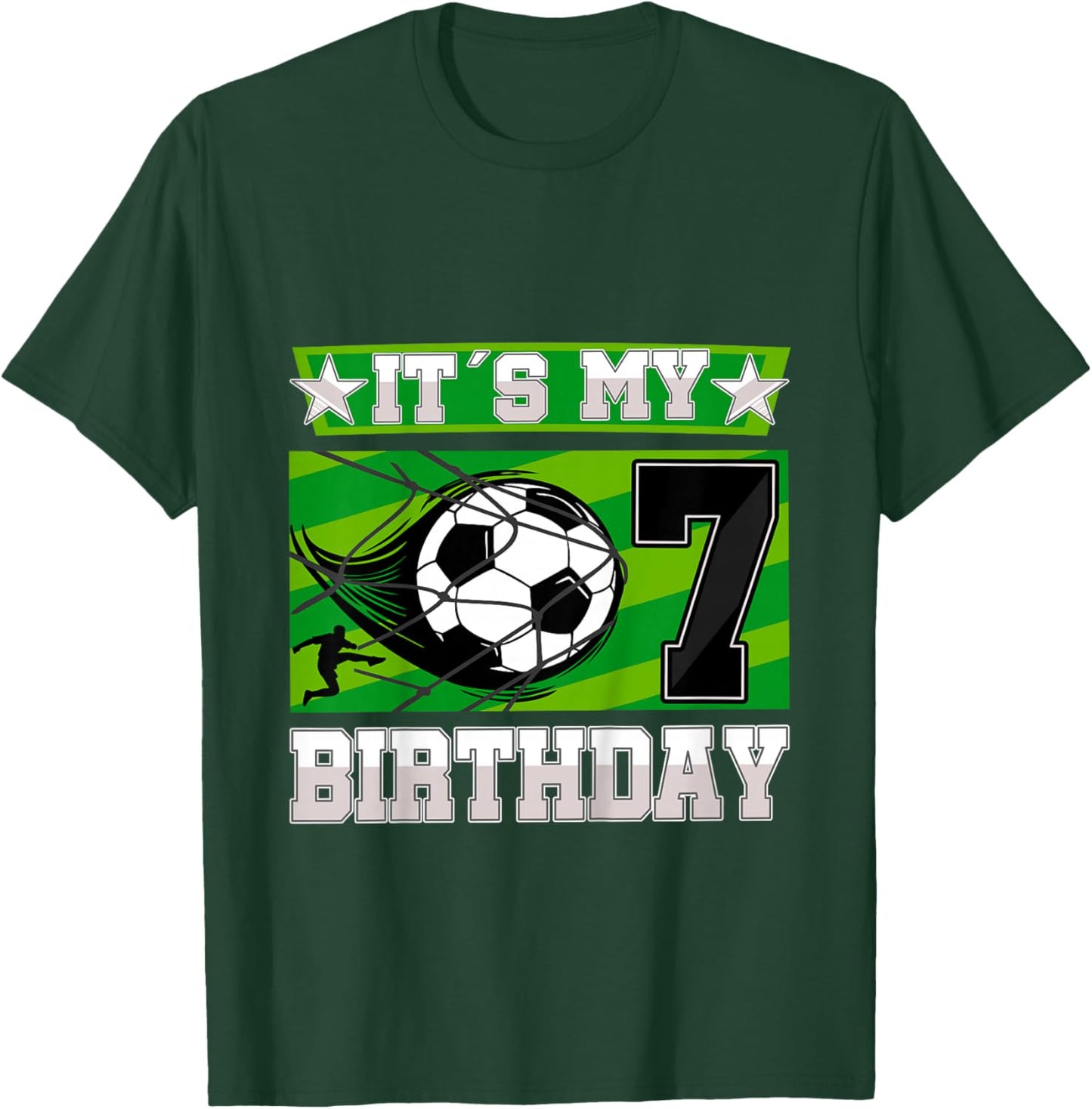 Soccer Birthday Party - 7th Birthday Boy 7 Years Old T-Shirt - T-Shirt | Forest