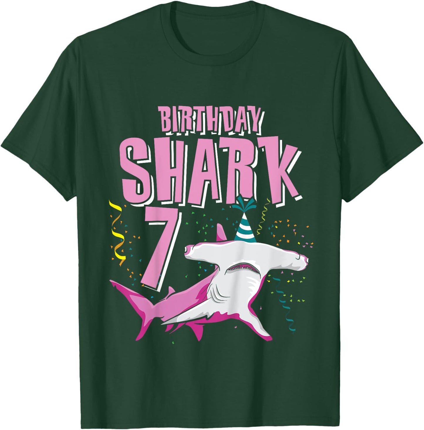 Birthday Shark Shirt 7 Im 7 birthday Shirt Girl Hammerhead T-Shirt - T-Shirt | Forest