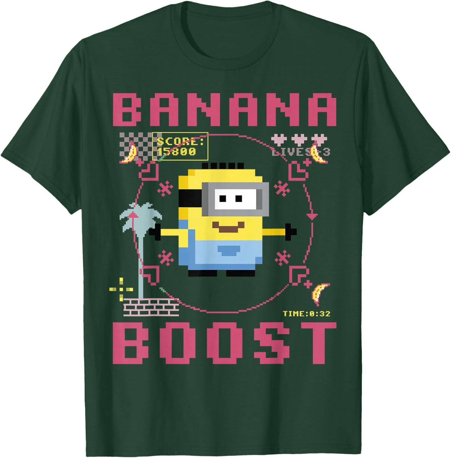 Despicable Me Minions 8-Bit Banana Boost Graphic T-Shirt - T-Shirt | Forest