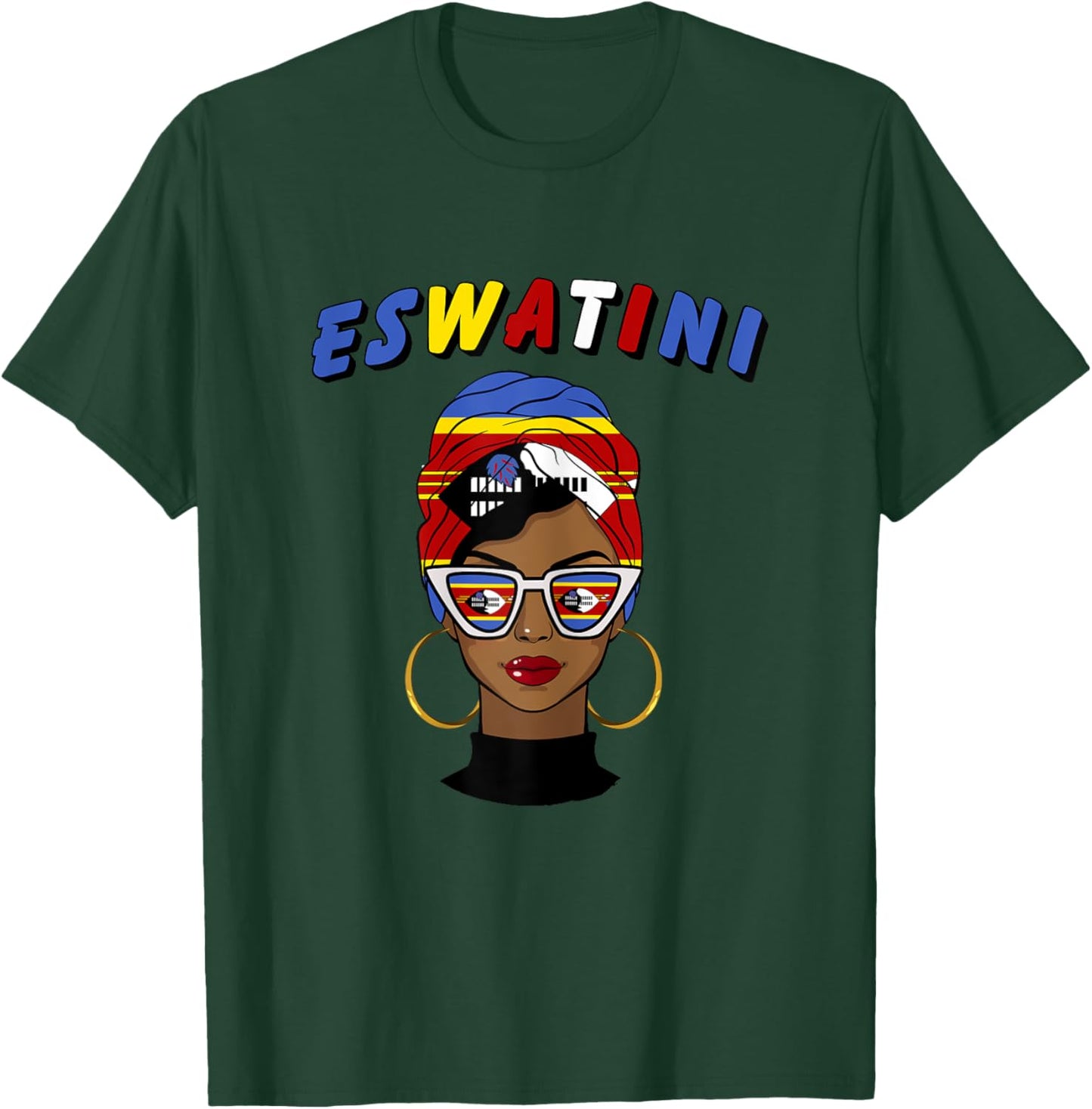 Eswatini , Eswatini Flag, Eswatini Girl, Eswatini Women T-Shirt - T-Shirt | Forest