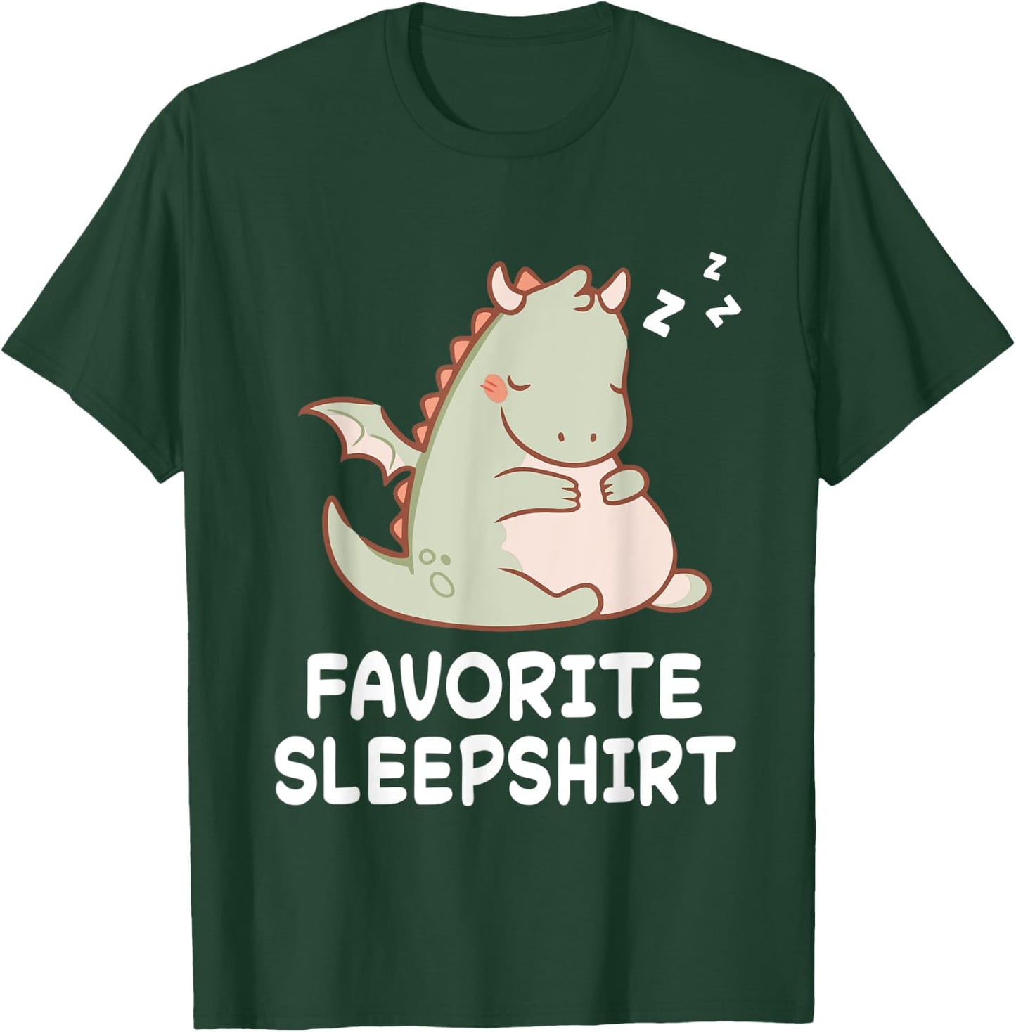 Dragon Dragons Nap Sleeping Sleep Pajama Pajamas Nightgown T-Shirt - T-Shirt | Forest