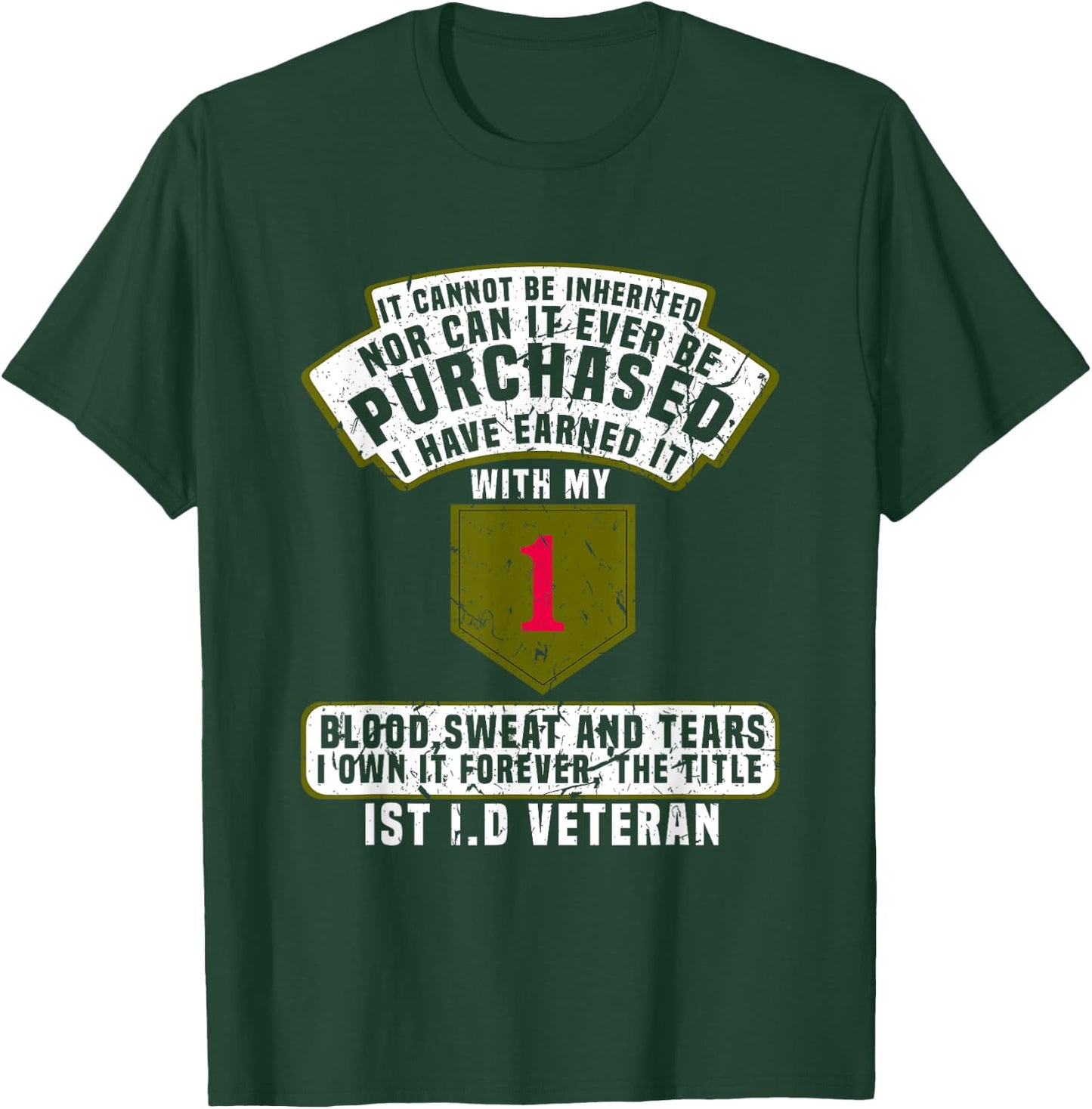 1st Infantry Division Veteran War Soldier The Big Red One T-Shirt - T-Shirt | Forest