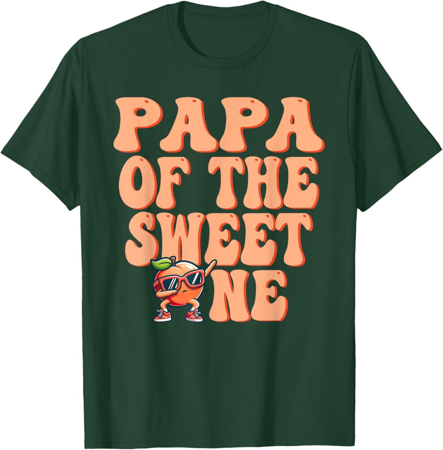 Papa of The Sweet One Peach 1st Birthday on Peach T-Shirt - T-Shirt | Forest