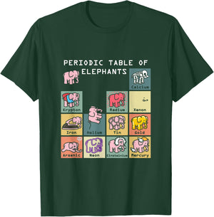 Periodic Table Science Club Biology Teacher Elephant Lover T-Shirt - T-Shirt | Forest