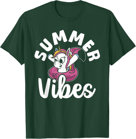 Pool Girl Unicorn Kids Summer Vibes Women Swimming Pool T-Shirt - T-Shirt | Forest