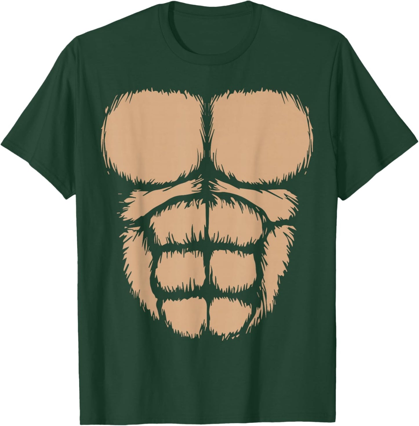 Monkey Gorilla Sixpack Belly Gorilla Chest Halloween Costume T-Shirt - T-Shirt | Forest