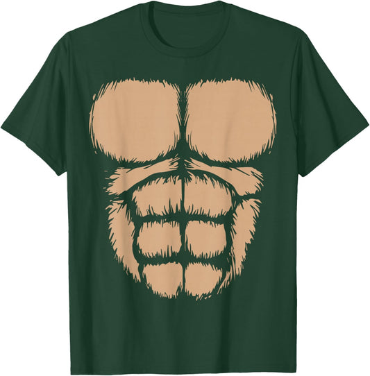 Monkey Gorilla Sixpack Belly Gorilla Chest Halloween Costume T-Shirt - T-Shirt | Forest