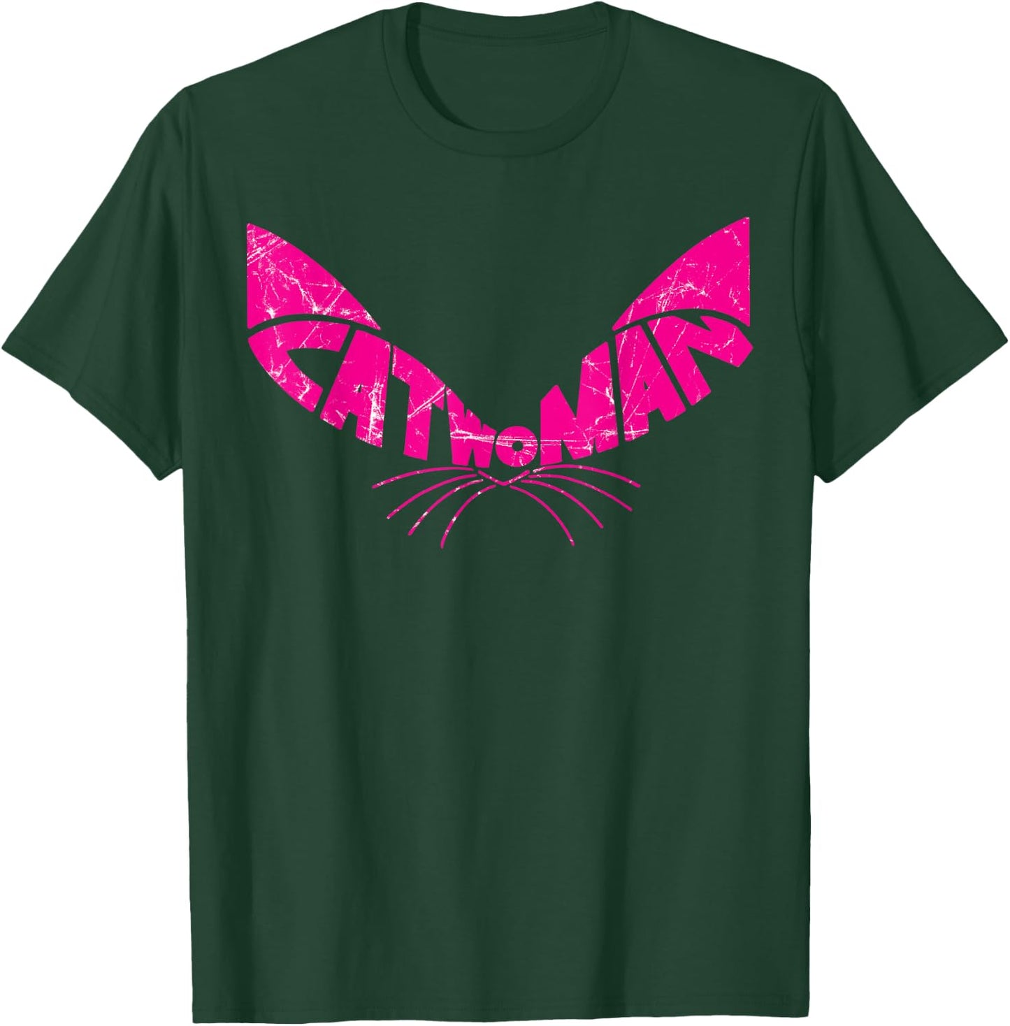 DC Catwoman Logo Ears Distressed T-Shirt - T-Shirt | Forest