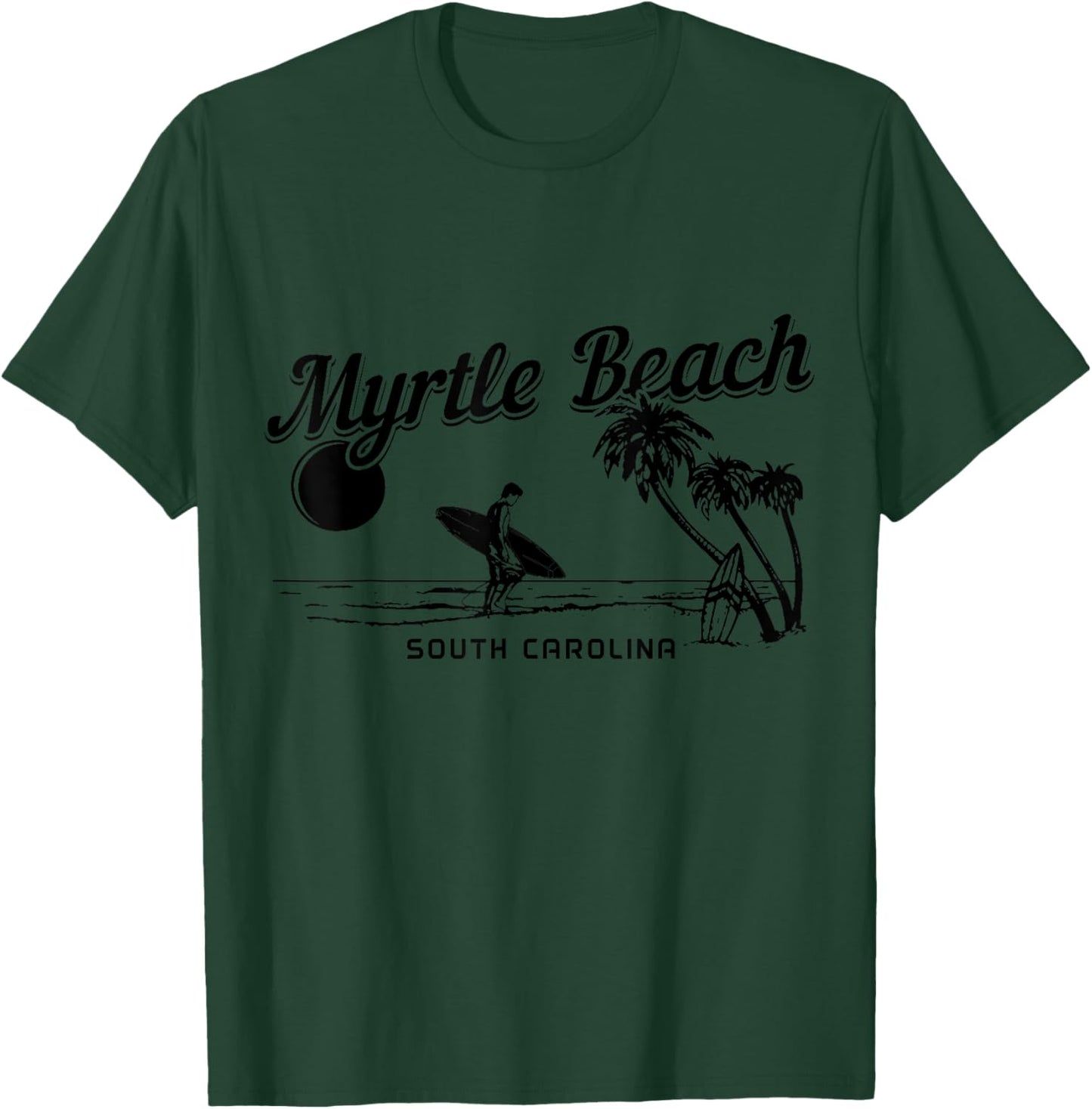 Myrtle Beach South Carolina Beach Surf Vintage Surfer Men Women Kids T-Shirt - T-Shirt | Forest