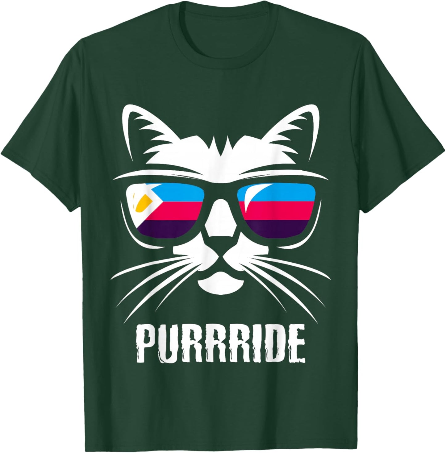 Polyamory Flag Funny Cat Polyamorous Pride T-Shirt - T-Shirt | Forest