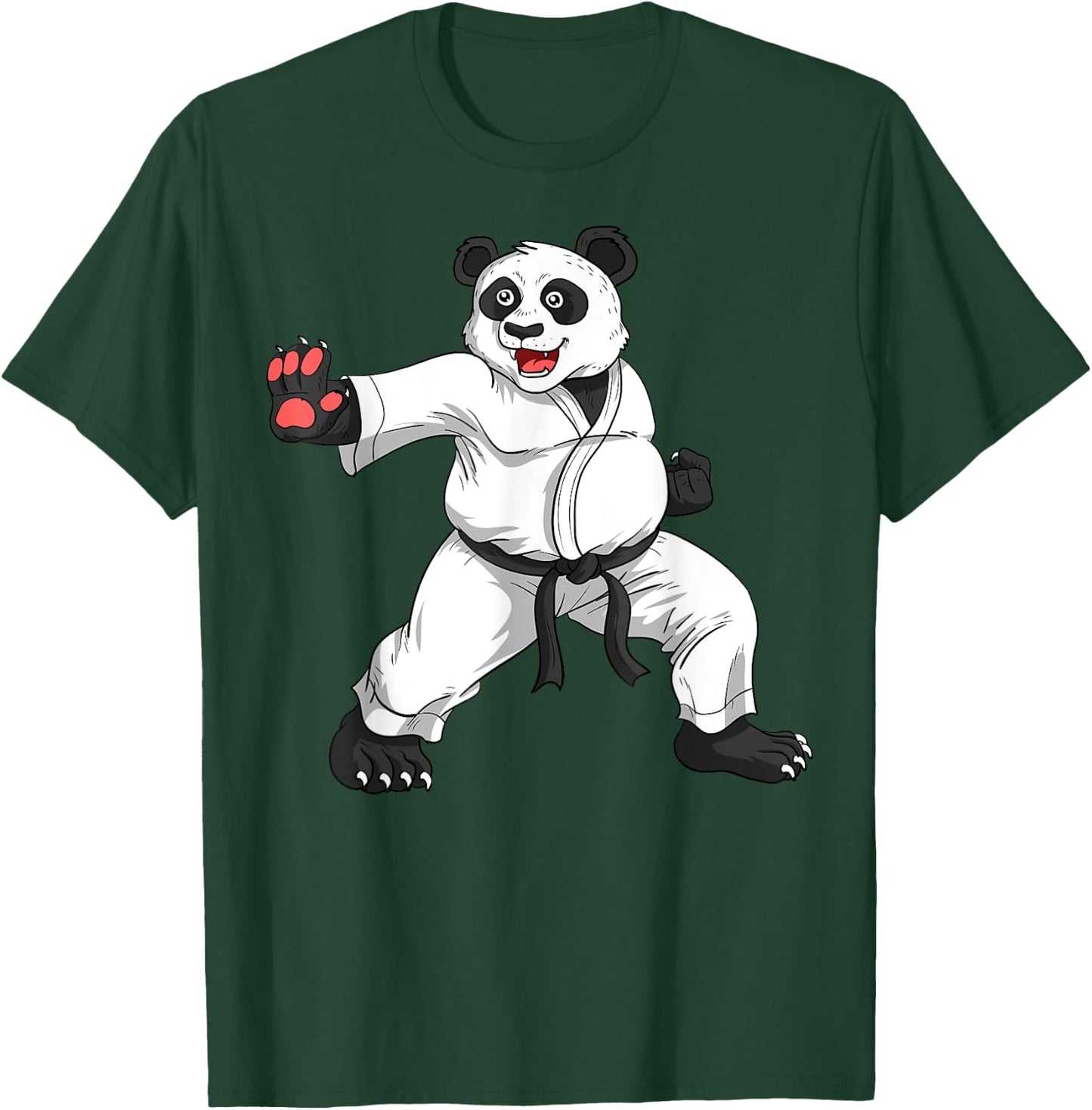 Karate Black Belt Panda Lover Japanese Martial Arts Sport T-Shirt - T-Shirt | Forest
