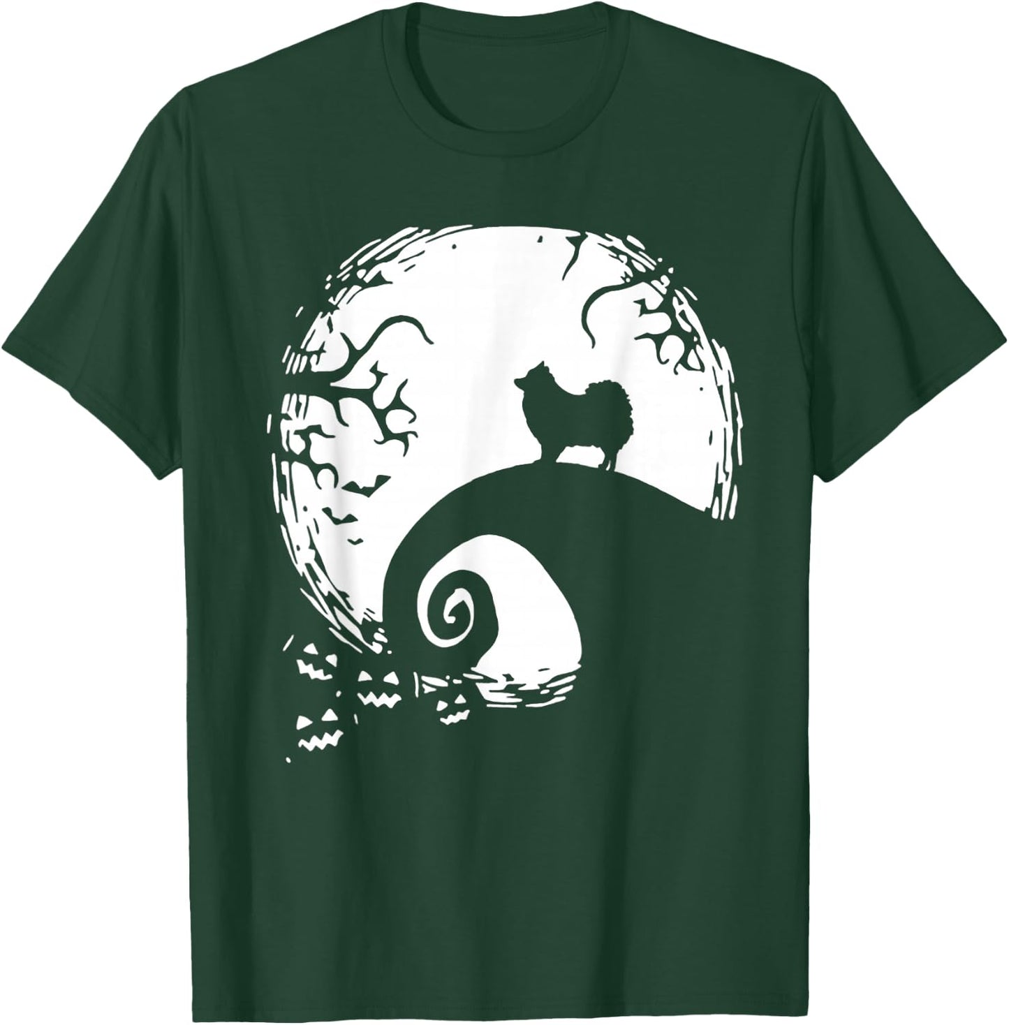 Pomeranian with Moon Halloween T-Shirt - T-Shirt | Forest