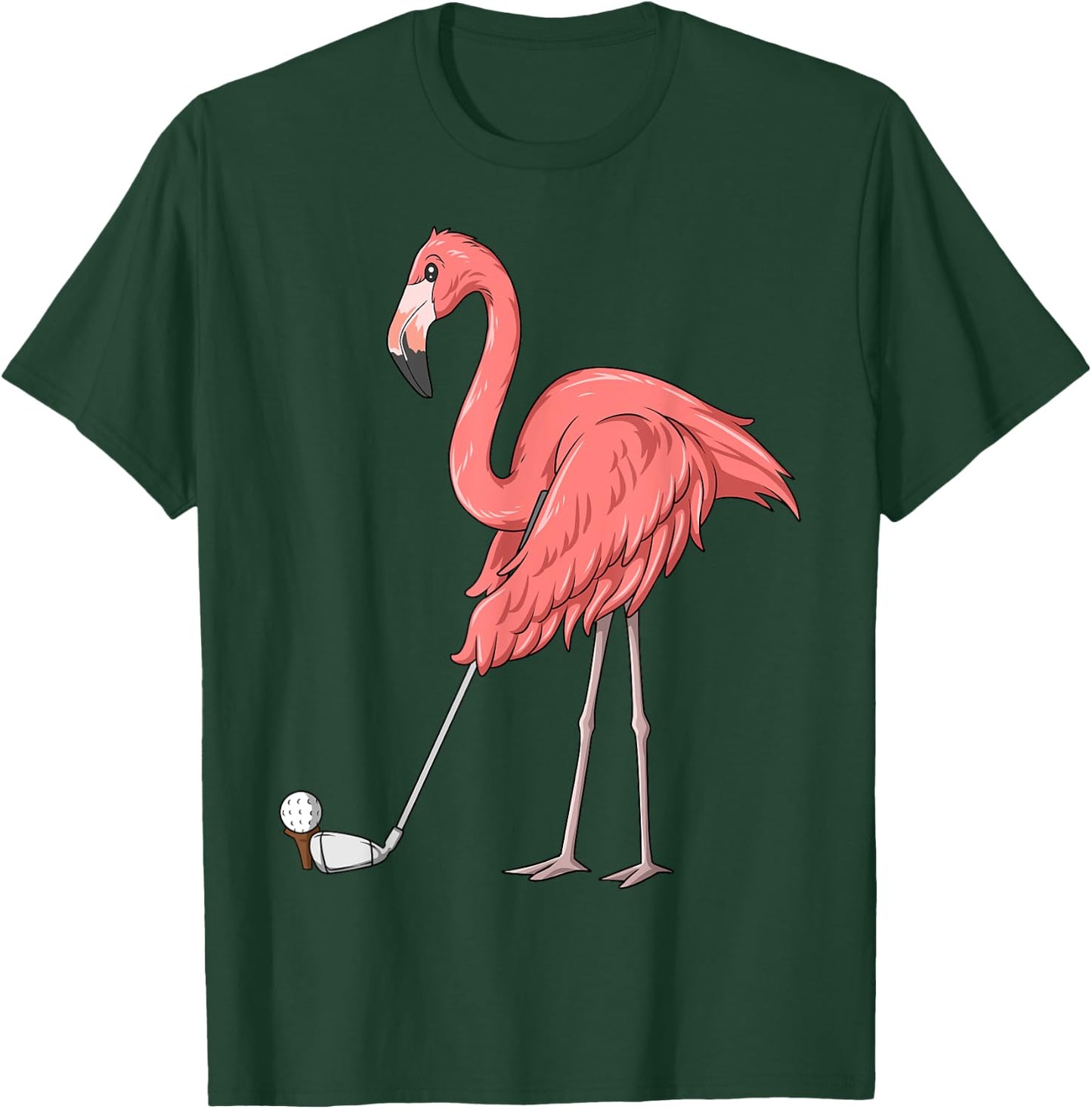 Flamingo Golf Flamingo Playing Golf Golfer T-Shirt - T-Shirt | Forest