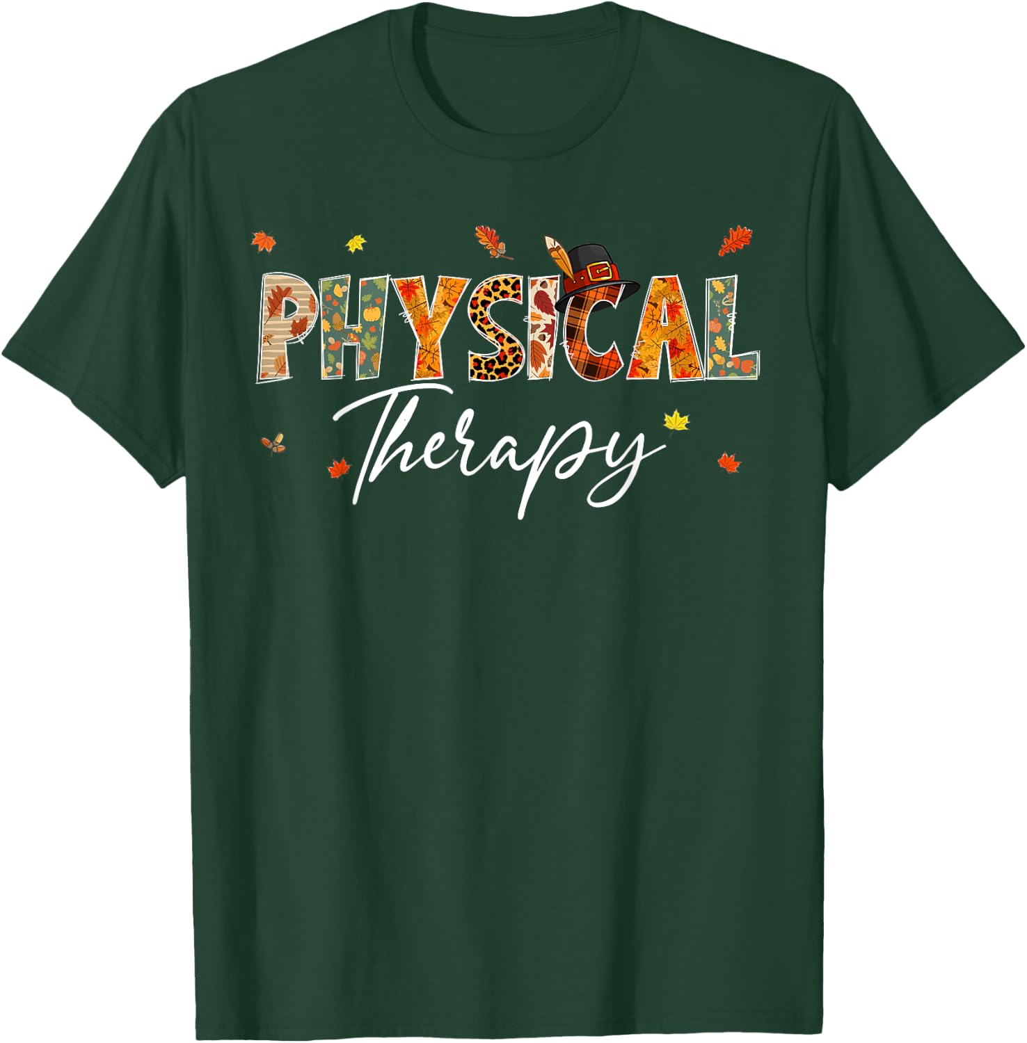 Funny Physical Therapy Pumpkin Autumn Tree Fall Leaves T-Shirt - T-Shirt | Forest