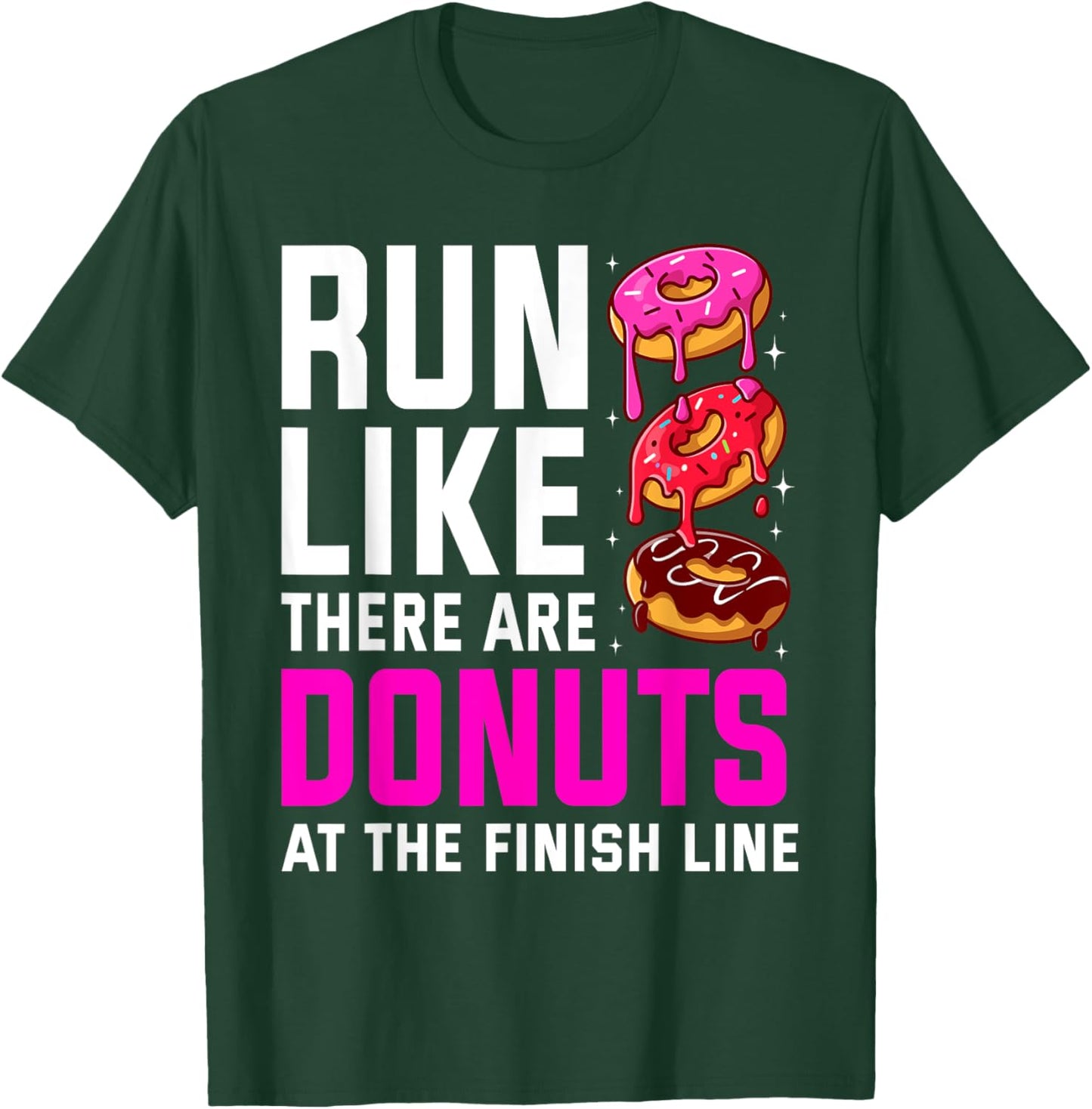 Funny Running Women Donut Finish Line Marathon T-Shirt - T-Shirt | Forest