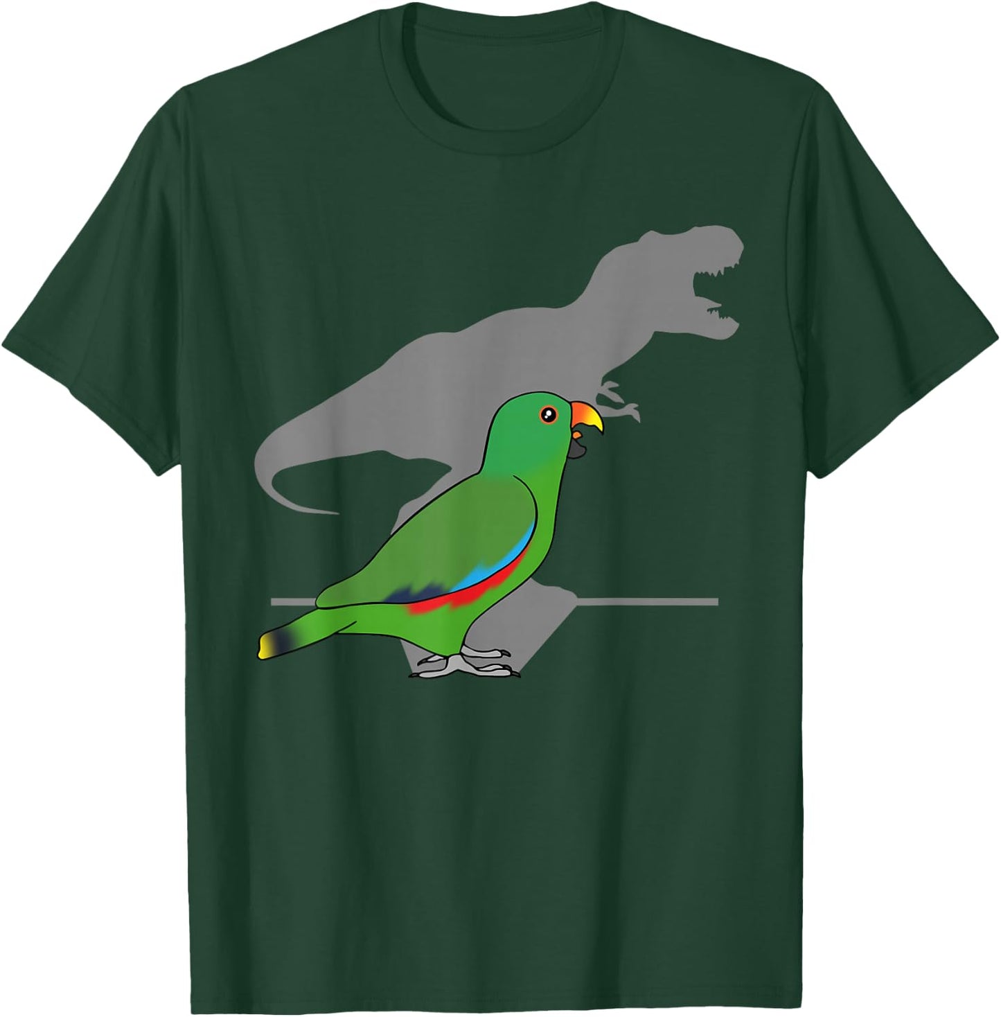 Funny T-rex Male Eclectus, Green dinosaur Parrot, Birb memes T-Shirt - T-Shirt | Forest