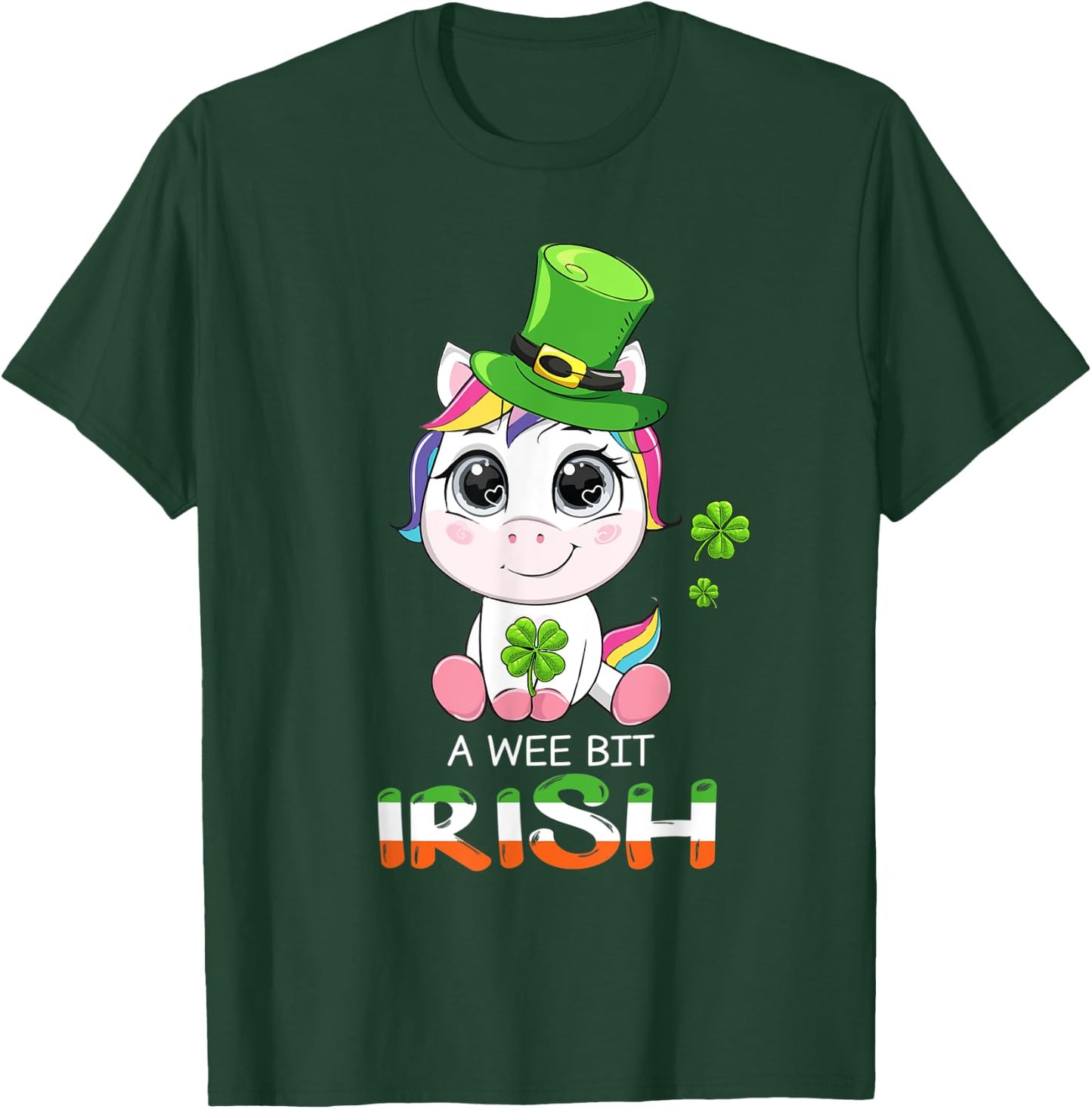 Unicorn A Wee Bit Irish Green For Patrick’s Day Lover T-Shirt - T-Shirt | Forest