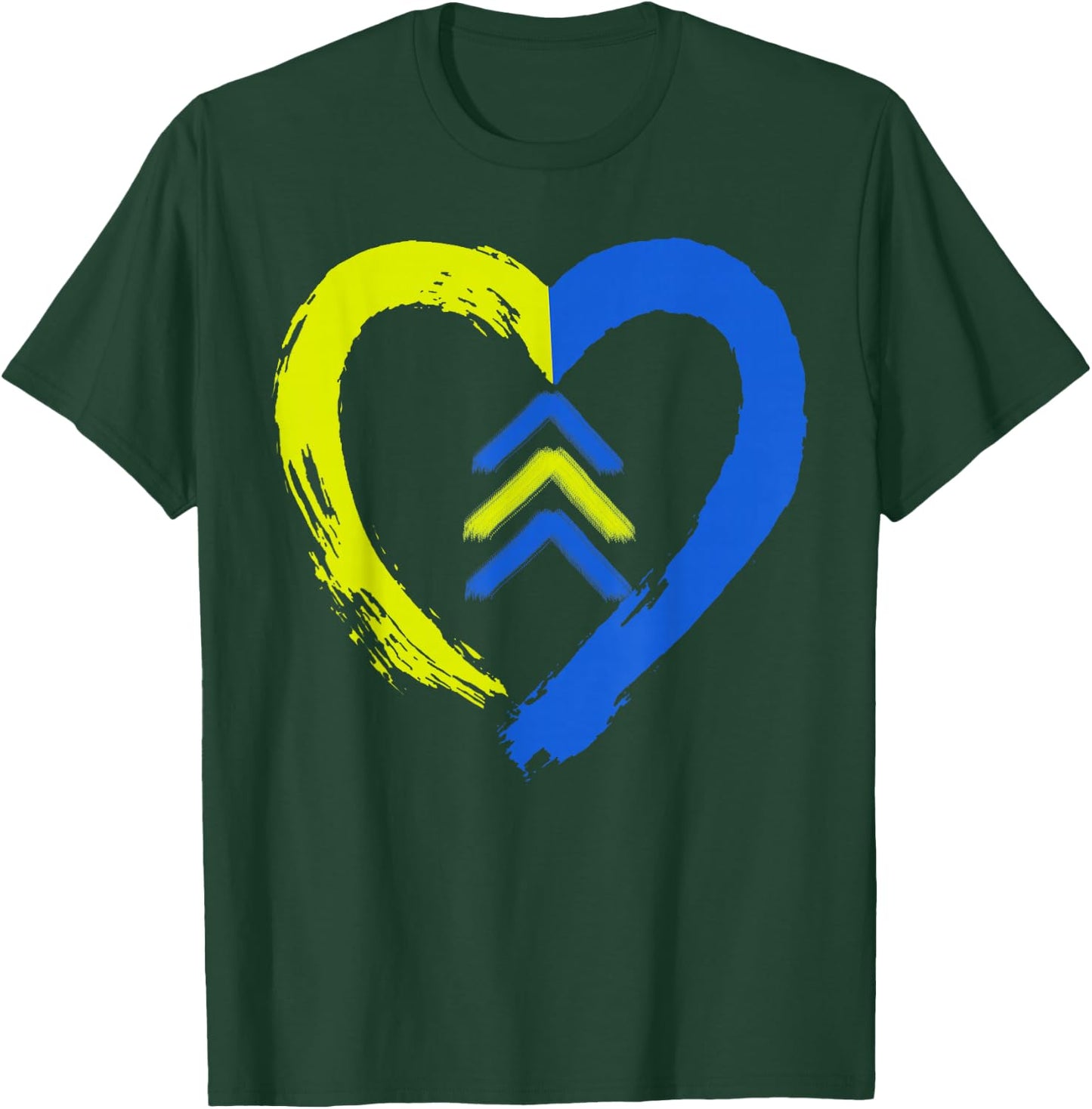 3 Arrows Heart Love Down Syndrome Awareness T-Shirt - T-Shirt | Forest