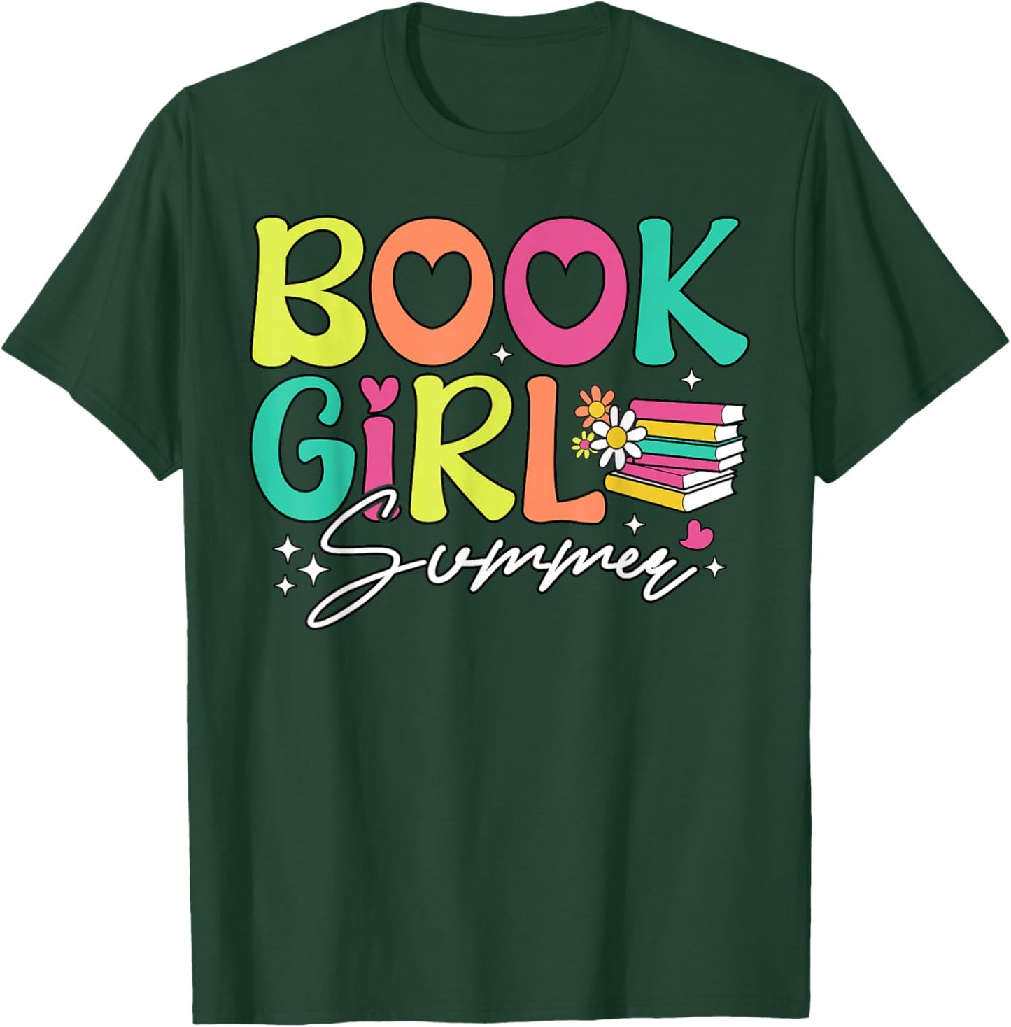 Groovy Book Girl Summer Books Reading Bookish Beach Women T-Shirt - T-Shirt | Forest