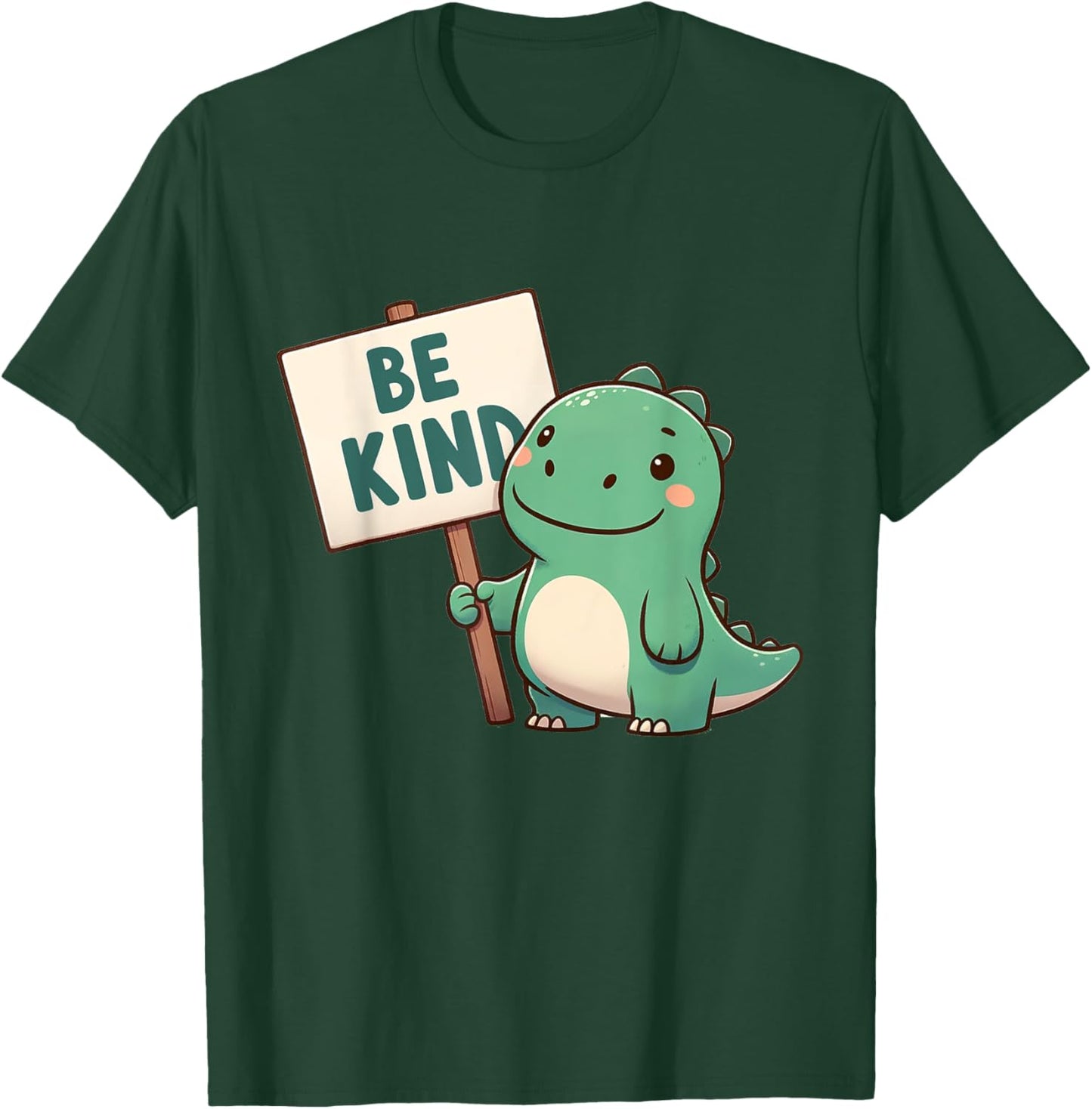 Be Kind Teacher Anti-Bullying Dino Kindness Women Men Boys T-Shirt - T-Shirt | Forest