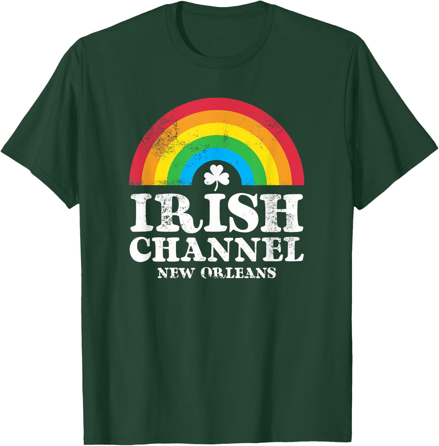 Irish Channel New Orleans Vintage St Patrick's Day Rainbow T-Shirt - T-Shirt | Forest