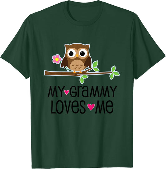 Kids My Grammy Loves Me Grandchild Gift T-Shirt - T-Shirt | Forest