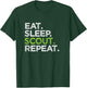 Cool Eat Sleep Scout Repeat Cub Love Scouting Leader T-Shirt - T-Shirt | Forest