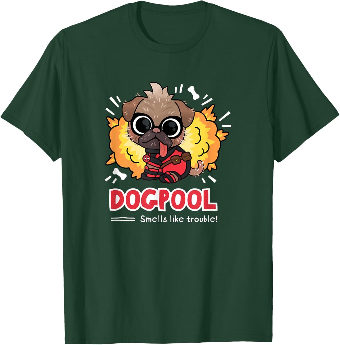 Marvel Studios Deadpool & Wolverine Chibi Dogpool Trouble T-Shirt - T-Shirt | Forest