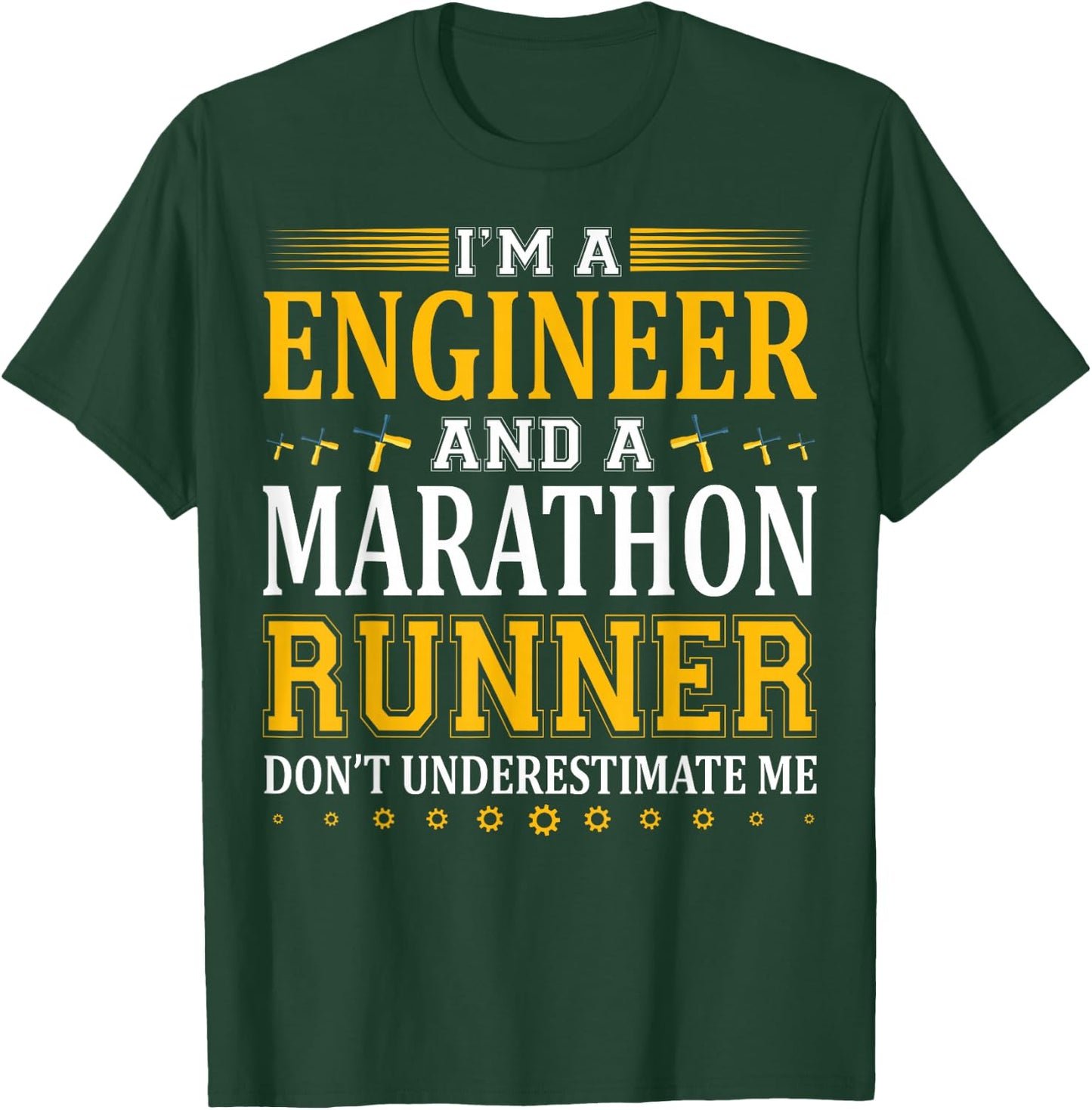 Marathon Runner Engineer Running Design Marathon Race Gift T-Shirt - T-Shirt | Forest