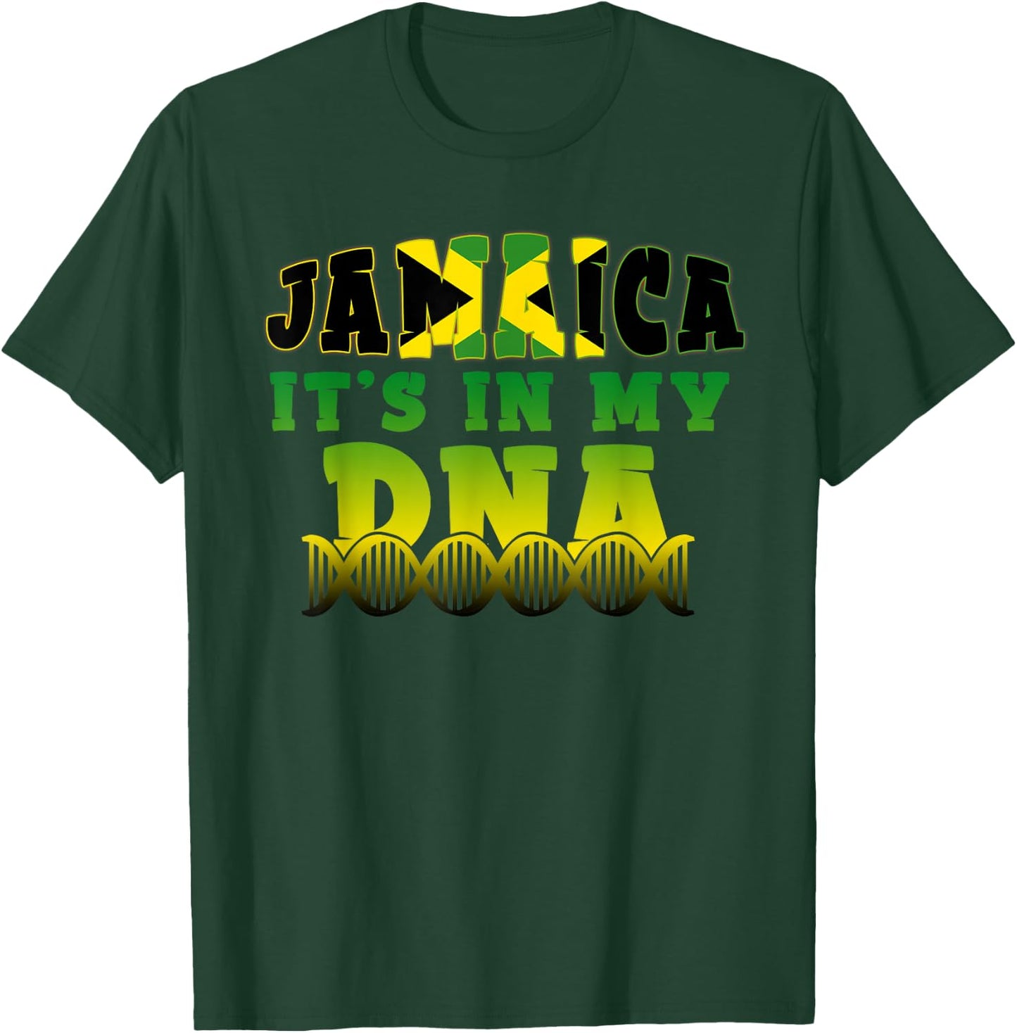 Jamaican Flag Jamaica It`s In My DNA Men Women Kids Gift T-Shirt - T-Shirt | Forest