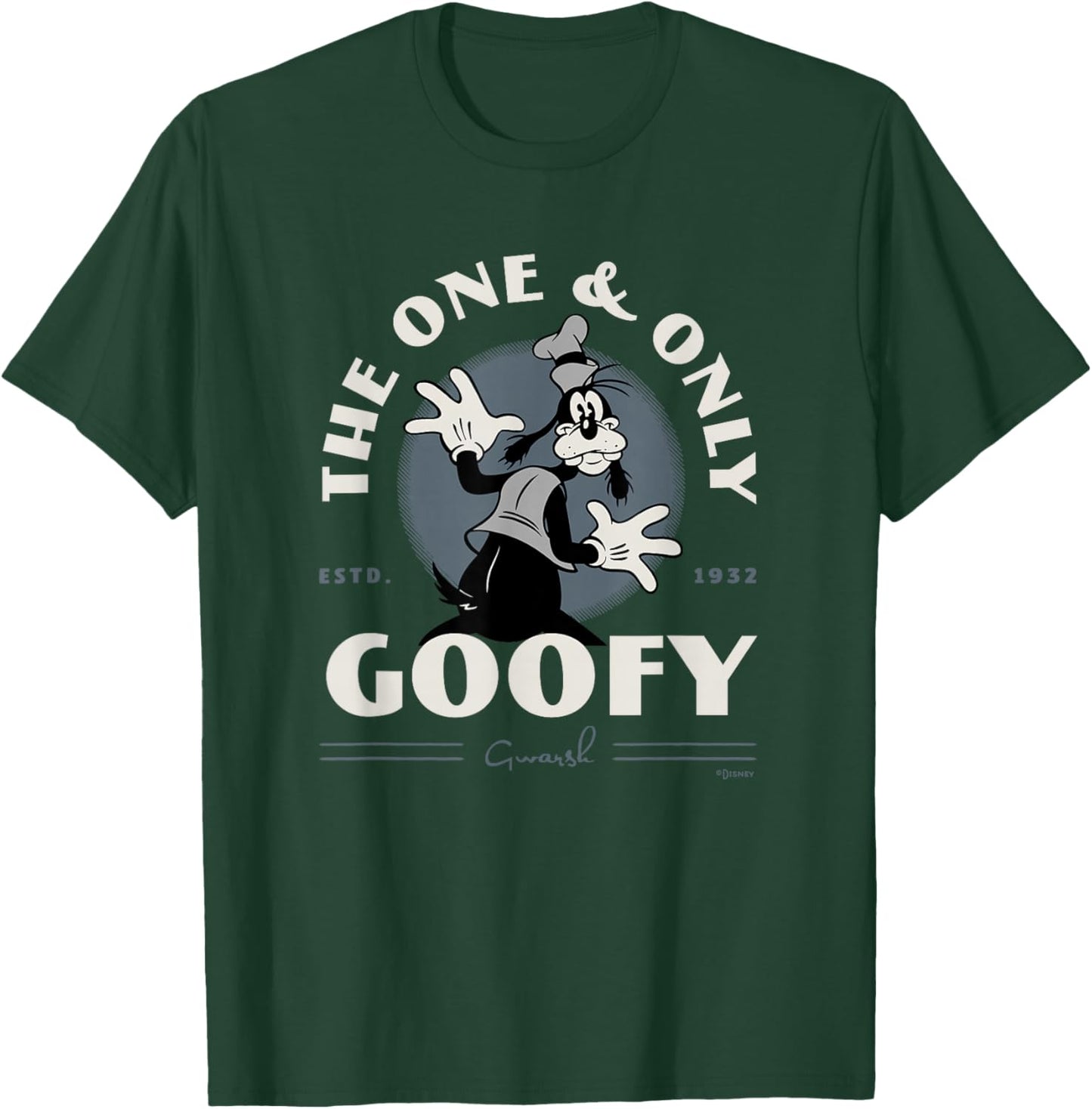 Disney 100 The One & Only Goofy Gwarsh Est 1932 Vintage D100 Small T-Shirt - T-Shirt | Forest