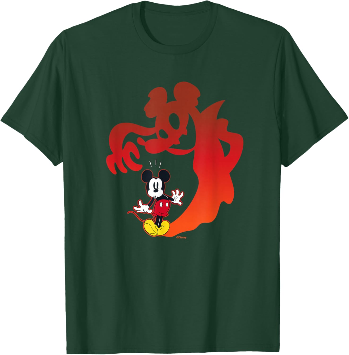 Disney Mickey Mouse Halloween Spooky Scary Shadows Vampire T-Shirt - T-Shirt | Forest