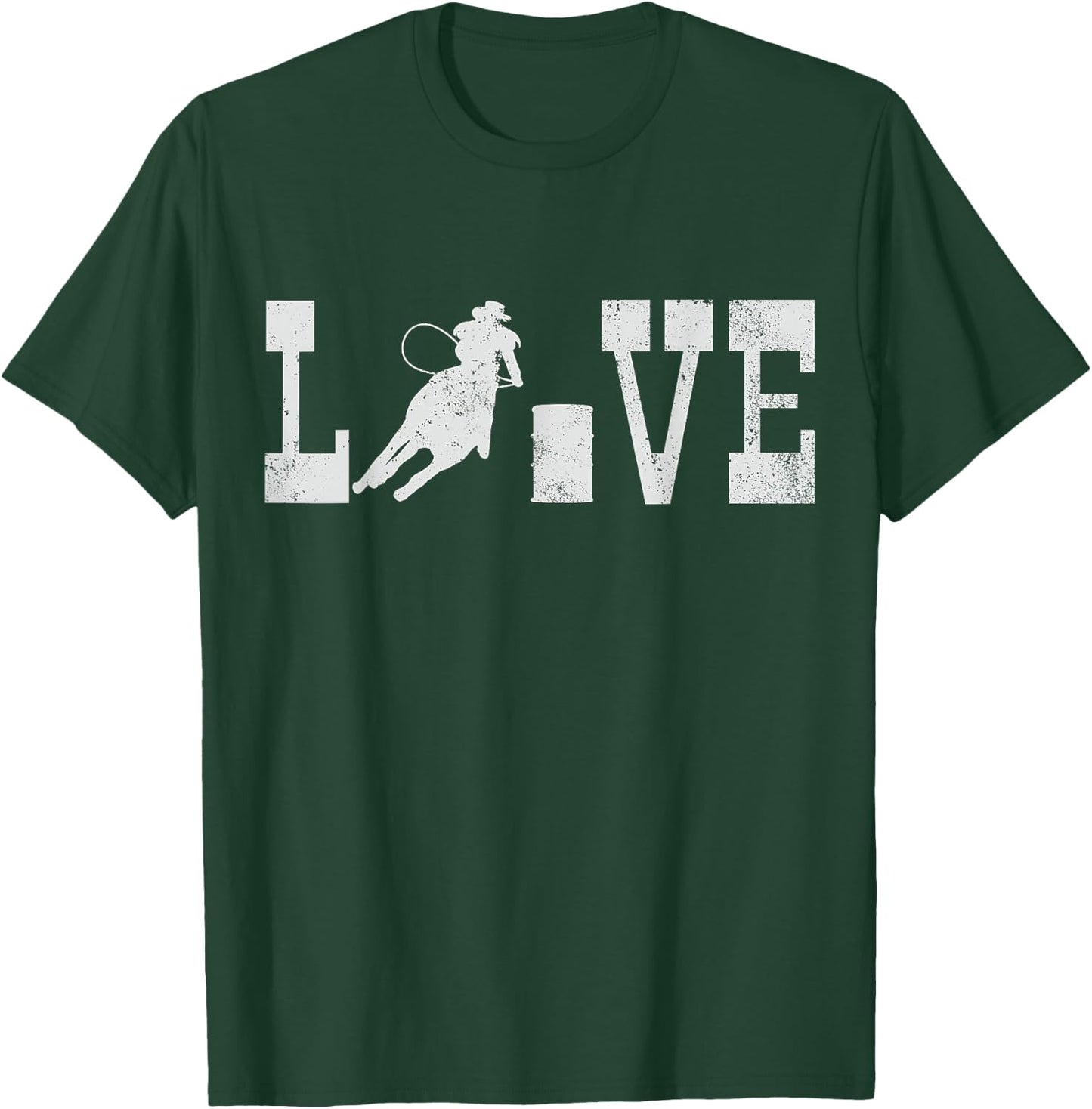 Barrel Racing Love Vintage Gift T-Shirt - T-Shirt | Forest