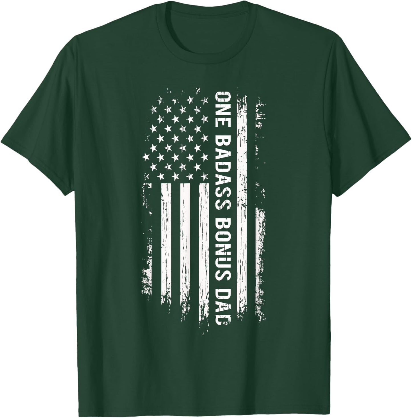 Step Dad Fathers Day - One Badass Bonus Dad T-Shirt - T-Shirt | Forest