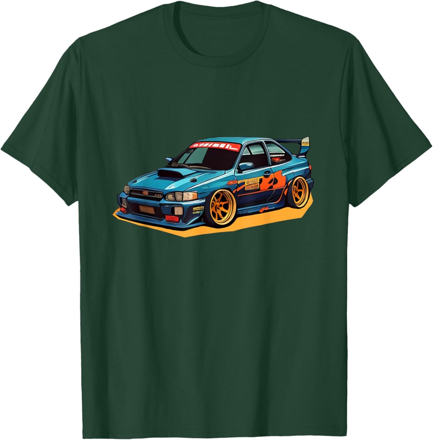 Sports Car Drift 90s Retro Cartoon Japanese T-Shirt - T-Shirt | Forest