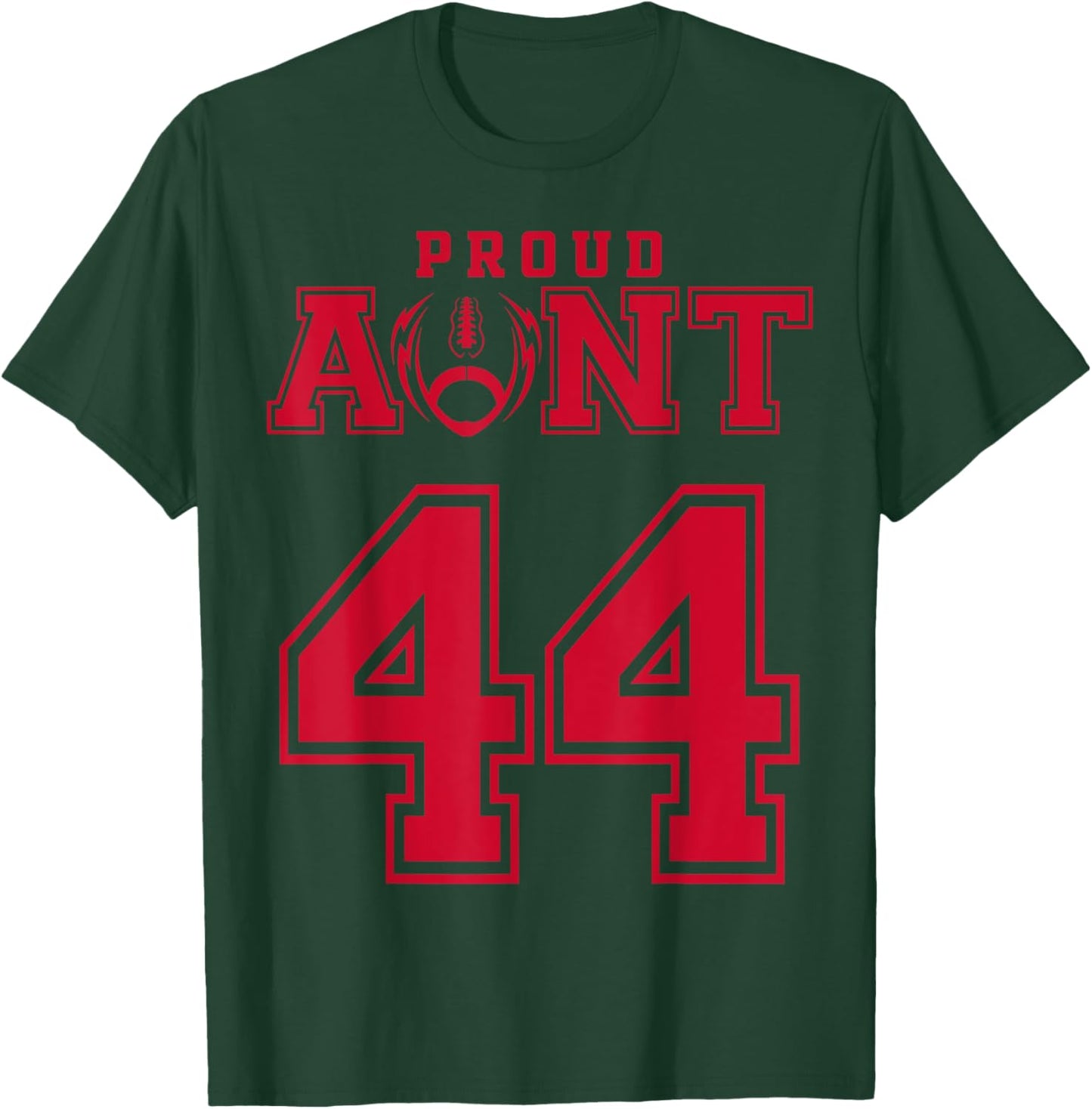 Custom Proud Football Aunt Number 44 R Personalized T-Shirt - T-Shirt | Forest