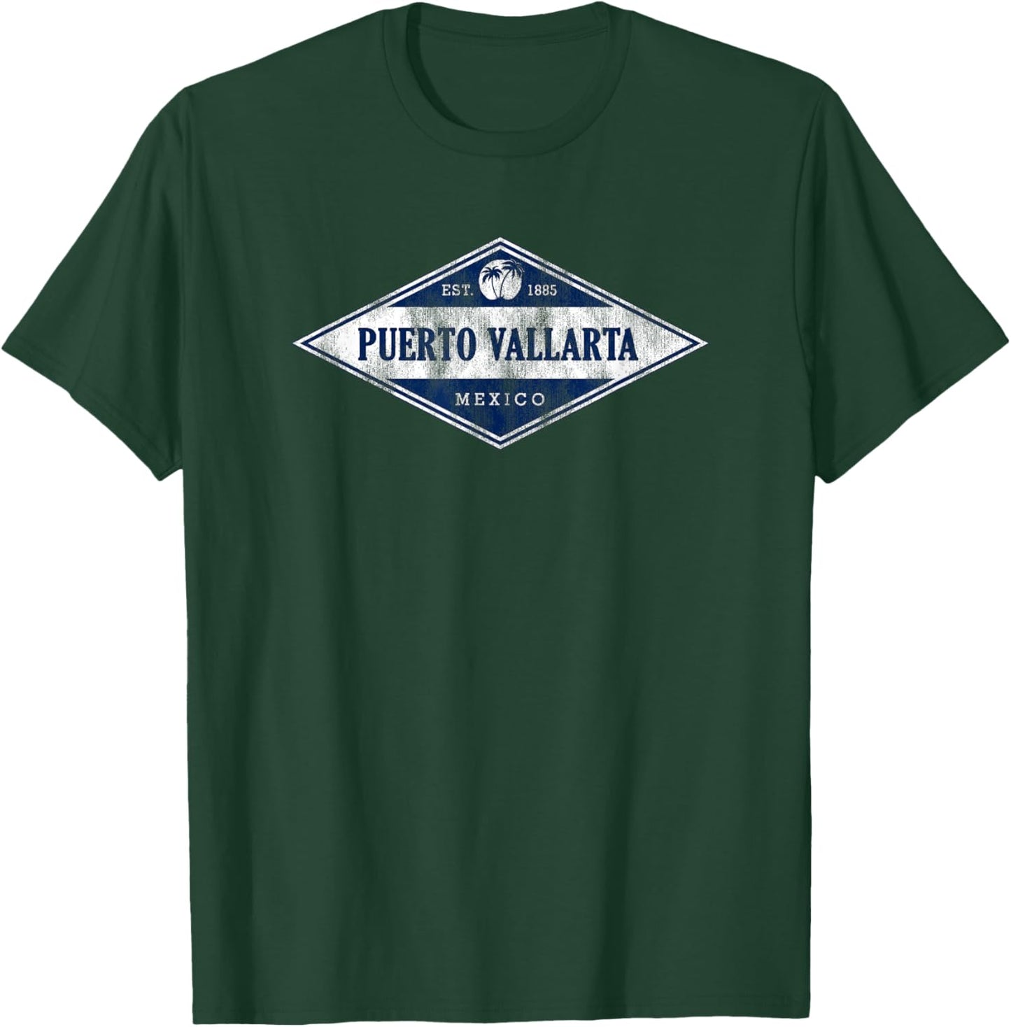 Puerto Vallarta Mexico Retro Badge Souvenir T-Shirt - T-Shirt | Forest