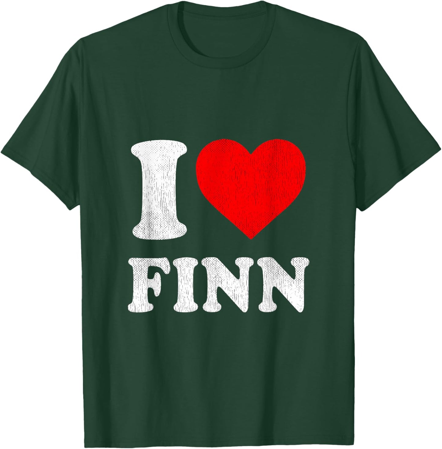 I Heart Finn Merch Distressed I Love Finn T-Shirt - T-Shirt | Forest