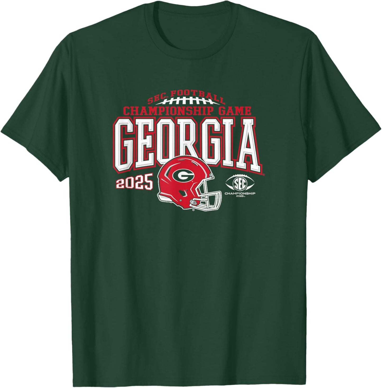 Georgia Bulldogs SEC Championship 2025 Football Black T-Shirt - T-Shirt | Forest