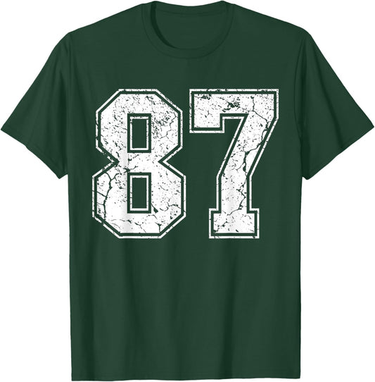 Number 87 grunge Classic College American T-Shirt - T-Shirt | Forest