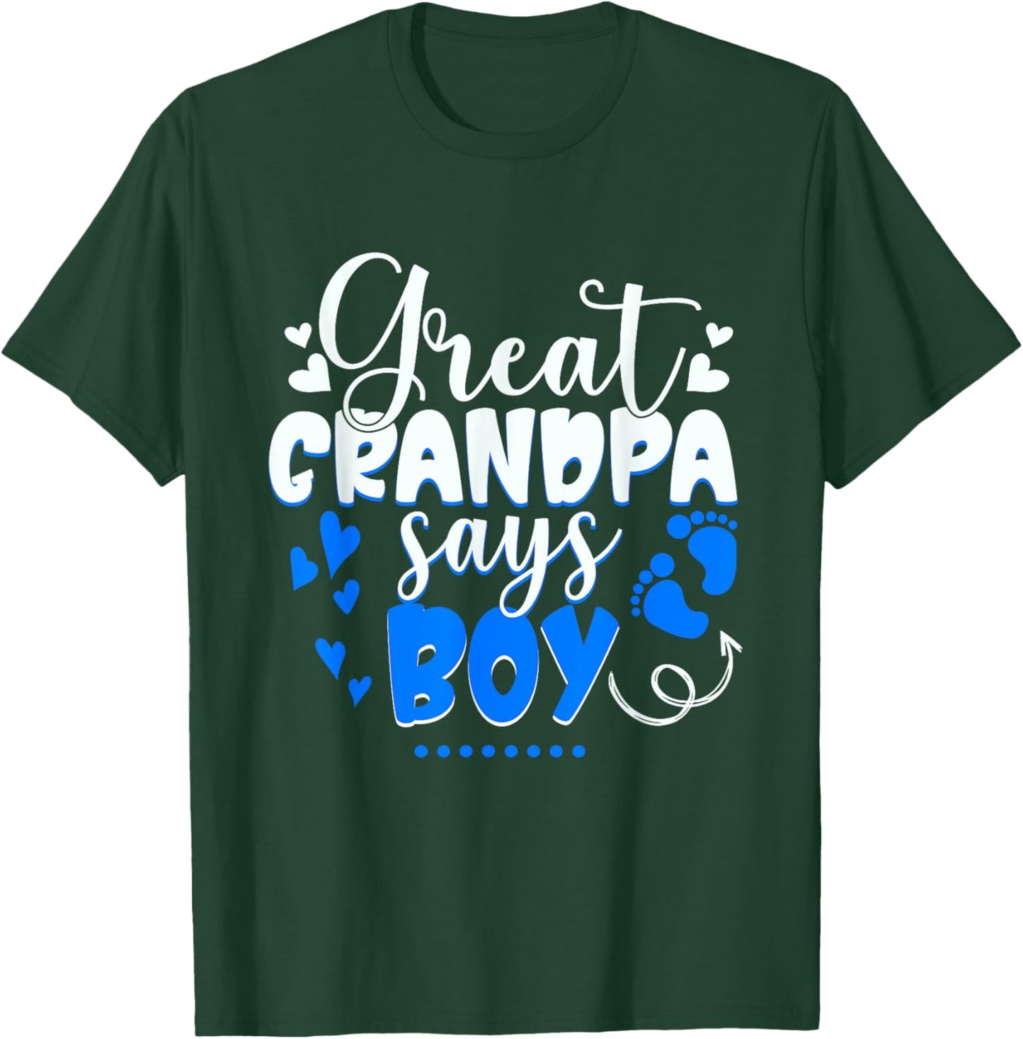 Gender Reveal Great Grandpa Says Boy Matching Family Baby T-Shirt - T-Shirt | Forest
