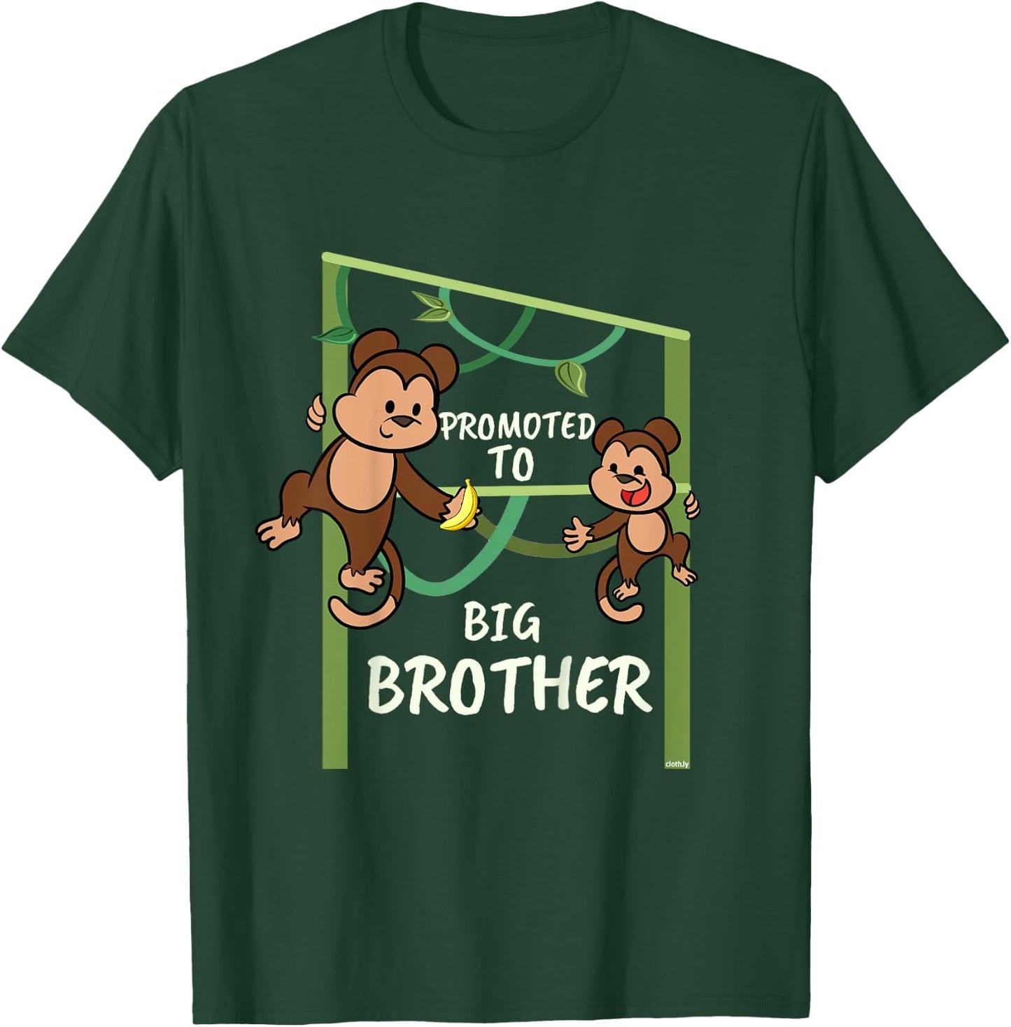 Kids Promoted to Big Brother Shirt Monkey Brothers T-Shirt - T-Shirt | Forest
